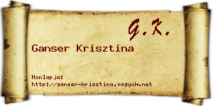 Ganser Krisztina névjegykártya